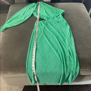 Women’s Green One-Shoulder Midi Dress Side Cut Out Side Zip Size M NWOT thumbnail 9