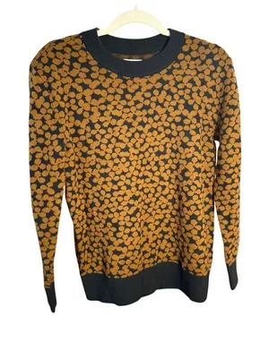 Daily Ritual Ultra-Soft Jacquard Crewneck Pullover Sweater Brown & Black‎ thumbnail 1