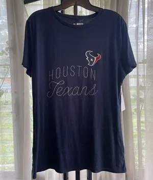 NWT NFL Houston Texans Short Sleeve T-Shirt Team Apparel Navy Blue Womens Size S thumbnail 1