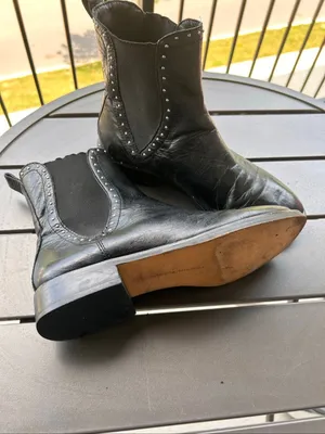 Rebecca Minkoff Sabeen Chelsea Black Studded Ankle Leather Boots 8M thumbnail 7