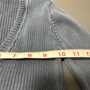 BRANDY MELVILLE Blue V-Neck Ribbed Sweater thumbnail 6