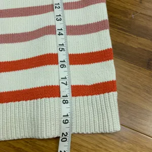 Ann Taylor Striped Sweater Womens‎ Size Small Mock Neck Pullover Knit Top Ivory thumbnail 5