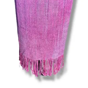 Handmade Vintage Pink Purple Tweed Fringe Skirt‎ Boho Statement Preppy Woven Statement thumbnail 3