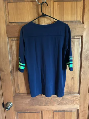 PINK Victoria's Secret nfl Seattle Seahawks Navy & Neon Green Tee Oversized Smal thumbnail 6