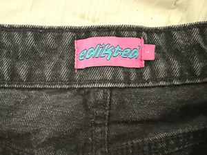 Edikted dark grey denim skirt thumbnail 3