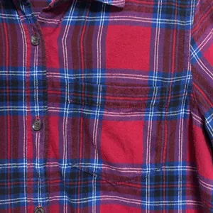 Old Navy The Classic Shirt Red Blue Plaid Flannel Button Down Casual Layering S thumbnail 3