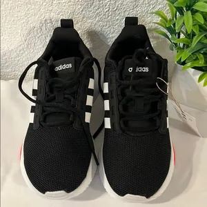 Adidas Black and White Shoes with Blue and Red Details thumbnail 3