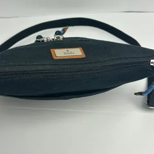 Fossil Black Canvas Crossbody Bag Leather Trim Messenger Shoulder Bag Adjustable thumbnail 8