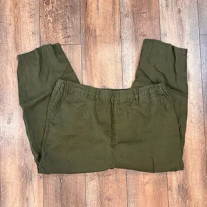 Quince 100% European Linen Pants Womens XL Martini Green Sustainable Eco Capsule thumbnail 3