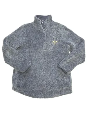 New Orleans Saints womens fuzzy snap pullover gold fleur de lis Logo Size Small thumbnail 5