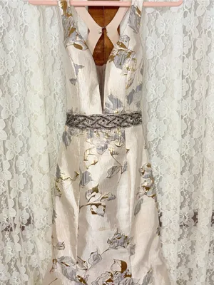 Stunning Bicici & Coty Metallic Brocade Prom Gown thumbnail 3