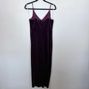 Lulus‎ Velvet Tulip Hem Maxi Dress Purple Romantic Evening Cocktail Size Large thumbnail 6