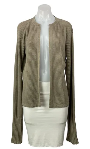 TOVE Gray Brown Wool Cashmere Long Sleeves Open Front Cardigan Sweater Top Sz S thumbnail 1