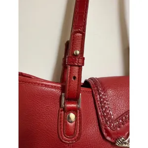 Coldwater Creek‎ Red Leather Shoulder Bag Heart Silver Tote Purse Multi Pocket thumbnail 9