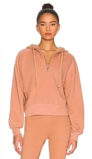 NWT well being being well small avalon‎ half zip hoodie organic cotton small thumbnail 1