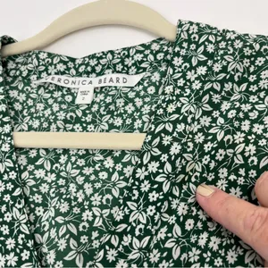 Veronica Beard Floral Giana Dress Green White Floral 100% Silk Size‎ 2 *FLAWED* thumbnail 7