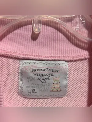 WLL Mockneck Sweatshirt Birthday Edition Pink L/XL Terry Interior thumbnail 5