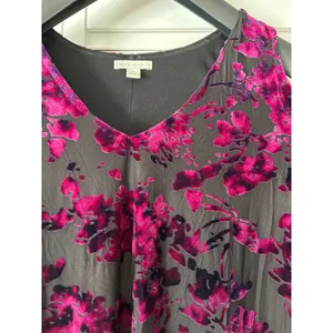 Cato Velvet Burnout Floral Cold Shoulder‎ Long Sleeve Dress Medium Purple Whimsigoth thumbnail 3