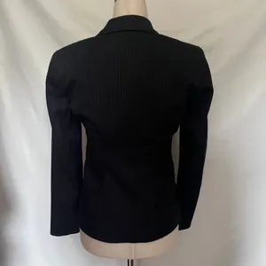 Y2K Anne Klein Pinstripe Womens Blazer Sz OP Career Quiet Luxury Academia Gray thumbnail 7