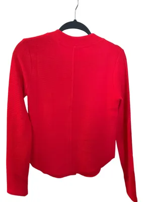 Zenana Bright Red Snap-Front Women's Cardigan thumbnail 2