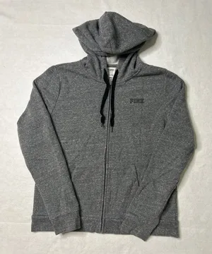 PINK Victoria's Secret Grey Full Zip Hoodie‎ Large Sweatshirt thumbnail 1