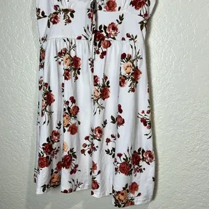 Justify Floral White Dress with Red and‎ Pink Roses M thumbnail 3