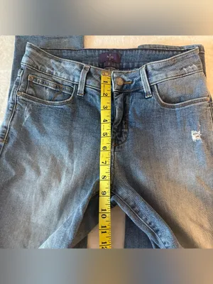 NYDJ (Not Your Daughter's Jeans) Marilyn Blue Distressed Skinny Jeans Size 2 thumbnail 6