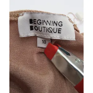 Beginning Boutique Miranda Midi Dress Brown Halter Cutout Strappy Back Size AU10 thumbnail 2