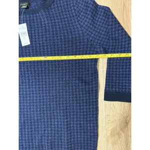 Ann Taylor Factory Women's Blue Houndstooth Shimmer‎ Sweater Top Size XL New NWT thumbnail 4