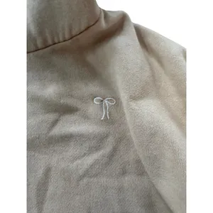 Aerie‎ Womens Tan Embroidered Bow Fleece Pullover Hoodie Sweatshirt Size S thumbnail 3
