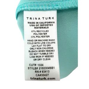 Trina Turk Ellyson Dress Sea Glass Blue Cowl Neck Cape Mini Dress‎ Size M NEW thumbnail 8