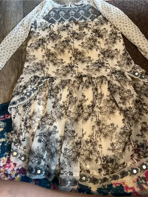 Free people Elsie Sheer Lace Boho Dress in Magnolia Combo thumbnail 13