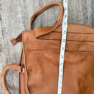 Free People Leslie 100% Cow Leather Tote Brown Boho Slouchy Large READ Womens thumbnail 13