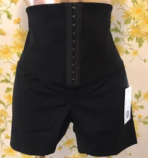 Black High Waist 4.5” Inseam Biker Short With Waist Trainer Size L thumbnail 2