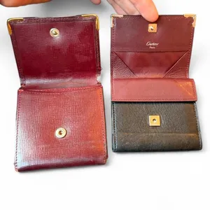 Vintage Cartier Paris Leather Coin Purse Wallet Bundle 2 Must de Cartier Black thumbnail 2