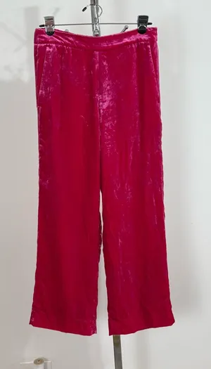 J. Crew Women’s Pink Velvet Peyton Pull On Pants Cropped Elastic Waist 6 NWT thumbnail 1