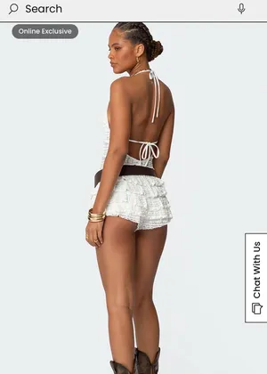 Edikted Lanney Ruffled Sheer Lace Romper thumbnail 5