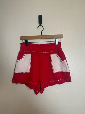 Queen of Sparkles Crimson & White‎ Gauze Top and Short Set thumbnail 5