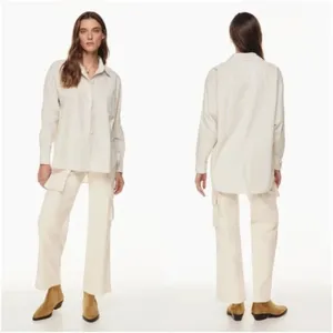 Wilfred x Aritzia Boyfriend Poplin Button Down Shirt XS NEW thumbnail 2