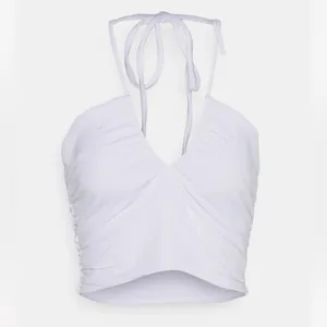 Abercrombie Women’s Sz Medium Bare U Shaped Halter Top In White thumbnail 2