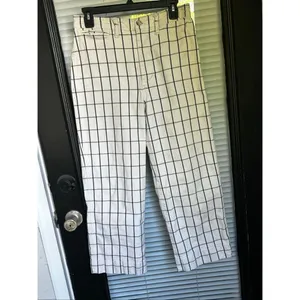Madewell Slim Emmit Wide Leg Crap Pants Beige Black Striped 28 thumbnail 7