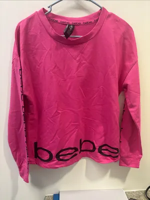 bebe Hot Pink Logo Crewneck Sweatshirt thumbnail 1