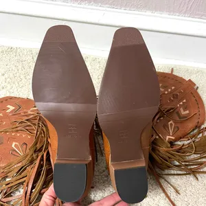 Brown Fringe Western Boots Size 9 thumbnail 9