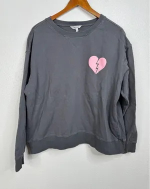 Wildfox I Wish It‎ Was Saturday Gray Sweatshirt Size Large thumbnail 1