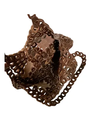 Vintage 1970s Style Interlocking Leather Disc Tote Bag | Boho Artisanal Woven Link Shoulder Bag – Chocolate Brown thumbnail 3