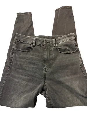 American Eagle Curvy Super Hi Rise Jegging Black Next Level Stretch Distress 10 thumbnail 2