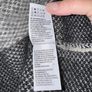 American Eagle Buffalo Plaid Longline Cardigan Sweater Black Grey White L/XL‎ thumbnail 9