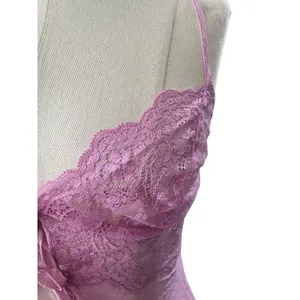 Victoria's Secret Lace Trim Camisole Nightgown Pink Silk Y2K Vintage XS thumbnail 7