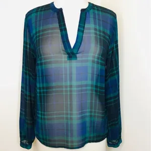 ✨ A New Day Women's Long Sleeve Plaid Popover Blouse✨ thumbnail 2
