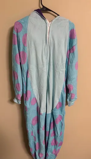 Monsters Inc Sulley Plush Costume Pajama Sleeper Adult Size Medium One Piece Zip thumbnail 1